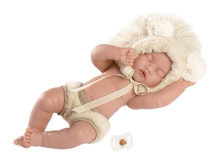 LLORENS - Llorens 63203 NEW BORN BOY - păpușă realistă adormită cu corp complet de vinil