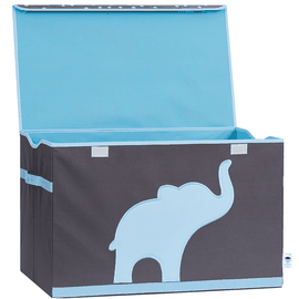 LOVE IT STORE IT - Cutie de depozitare pentru jucării - gri, Elefant albastru - întărită cu material MDF