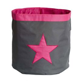LOVE IT STORE IT - Cutie de depozitare mare, rotundă - gri, Pink star