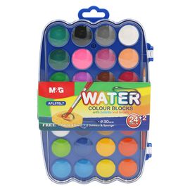 M&G - Culori de apă 24+2 culorile (30 mm) + paletă și pensulă