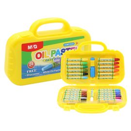 M&G - Creioane de ceară hexagonale, 24 culori în servietă