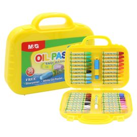 M&G - Creioane de ceară hexagonale, 36 culori în servietă