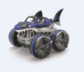 MAC TOYS - Mașină amfibie, rechin, albastru