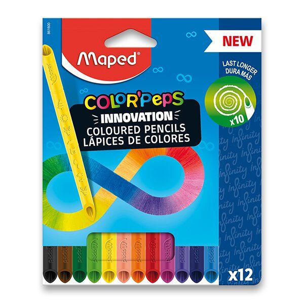 MAPED - Creioane colorate fără lemn - COLOR`PEPS INFINITY 12 culori