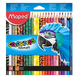MAPED - Creioane colorate triunghiulare "COLOR'PEPS ANIMAL" set de 24 buc.