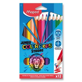 MAPED - Creioane colorate triunghiulare "COLOR'PEPS STRONG JUMBO" set de 12 bucăti