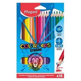 MAPED - Creioane colorate triunghiulare "COLOR'PEPS STRONG" set de 18 buc.