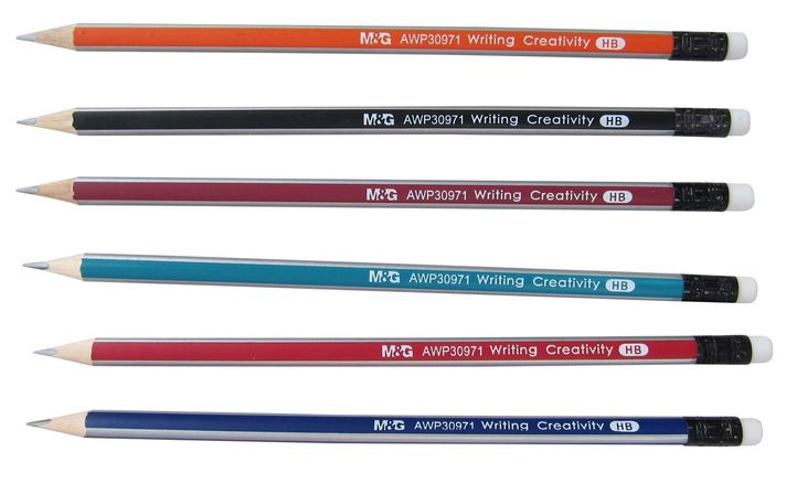 M&G - Creion HB cu motiv de culoare cu radieră