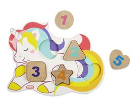 MGA - Little Tikes - Little Tikes Wooden Critters Puzzle din lemn cu numere, 3 tipuri