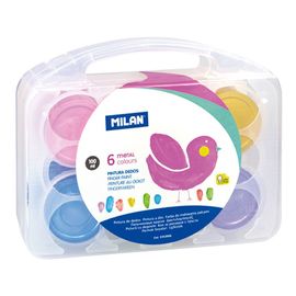 MILAN - Vopsele de degete pe bază de apă MILAN - 6 culori metalice, 100 ml