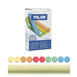 MILAN - Cretă rotundă colorată rotundă 10 buc. praf redus