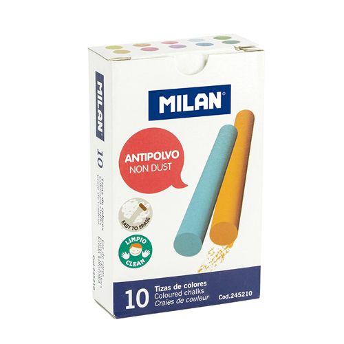 MILAN - Cretă rotundă colorată fără praf 10 buc.