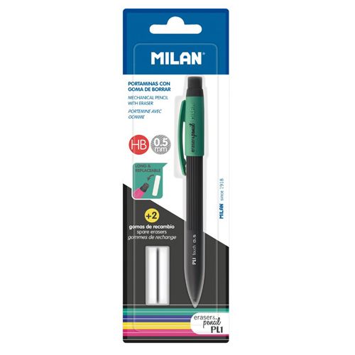 MILAN - Micro creion / Pentel PL1 Touch HB 0,5 mm + 2 gume de rezervă