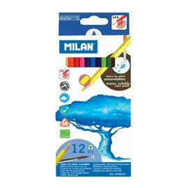 MILAN - Creioane colorate în acuarelă 12buc cu pensulă
