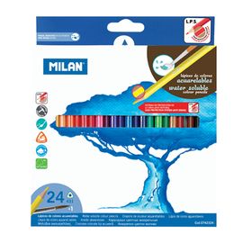 MILAN - Creioane colorate în acuarelă 24pcs cu pensulă
