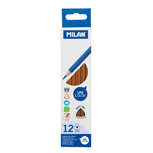 MILAN - Creioane colorate Ergo Grip triunghiulare 1 buc, maro