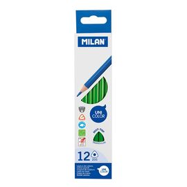 MILAN - Creioane triunghiulare Ergo Grip 12 buc, Dark Green
