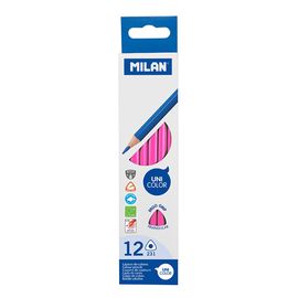 MILAN - Creioane triunghiulare Ergo Grip 12 buc, Pink