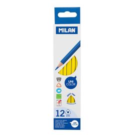 MILAN - Creioane triunghiulare Ergo Grip 12 buc, galben tropical