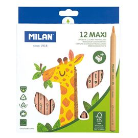 MILAN - Creioane Maxi Triunghiulare 5 mm 5 mm 12 buc. + ascuțitor de creioane