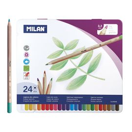 MILAN - Creioane colorate hexagonale 3,3mm / 24buc cutie metalică