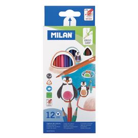 MILAN - Creioane colorate triunghiulare 12 buc.