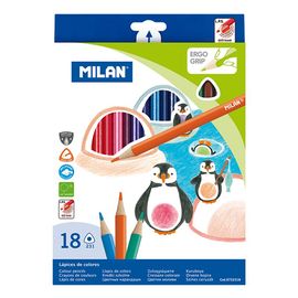 MILAN - Creioane colorate triunghiulare 18 buc.