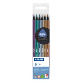MILAN - Creioane colorate triunghiulare din metal, 6 buc.