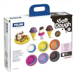 MILAN - Plasticine Soft Dough set de 6 culori + unelte Ice creams &Waffles