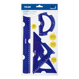 MILAN - Set de rigle "FLEX" flexibile, albastru