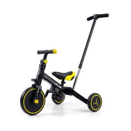 MILLY MALLY - Tricicletă pentru copii 4in1 Optimus Plus cu bară de ghidare black