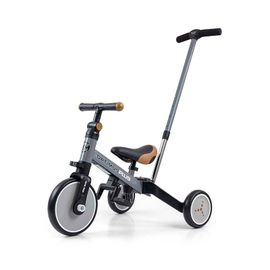 MILLY MALLY - Tricicletă pentru copii 4in1 Optimus Plus cu bară de ghidare gri