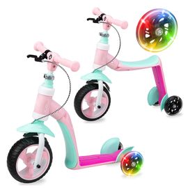 MoMi - ELIOS 2v1 Bicicleta fara pedale a Trotinete pink
