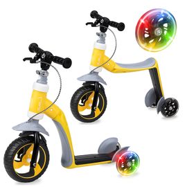 MoMi - ELIOS 2v1 Bicicleta fara pedale a Trotinete yellow