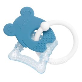 NATTOU - Teether silicon cu parte răcoritoare BPA free mouse albastru