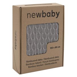 NEW BABY - Pătură tricotată din bambus cu model 100x80 cm grey