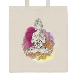 NEW BABY - Geantă de cumpărături din bumbac natural cu imprimeu Mandala
