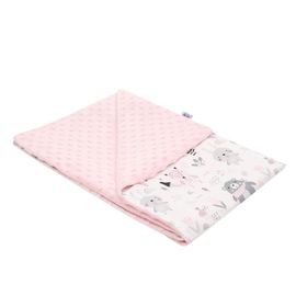 NEW BABY - Pătură pentru bebeluși din Minky Ursuleți de pluș roz 80x102 cm