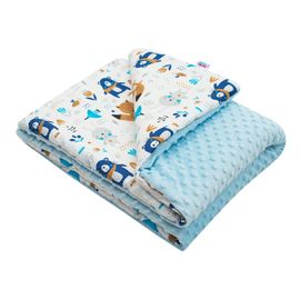 NEW BABY - Pătură pentru bebeluș cu umplutură Teddy Bears albastru 80x102 cm