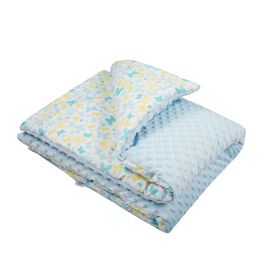 NEW BABY - Pătură pentru bebeluși din minky cu umplutură albastru 80x102 cm