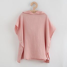 NEW BABY - Poncho din muselină pentru bebeluși Feeling roz 35 cm