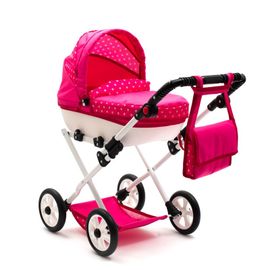 NEW BABY - COMFORT cărucior pentru păpuși bebe roz cu buline