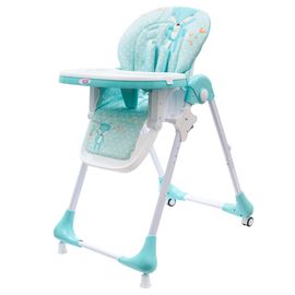 NEW BABY - Scaun de masă Minty Fox - piele ecologică și inserție pentru bebeluși
