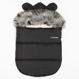 NEW BABY - Iarnă de lux sac de picioare cu glugă și urechi Alex Fleece black