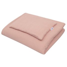 NEW BABY - Set pentru pătuț din muselină cu umplutură 100x70 cm roz