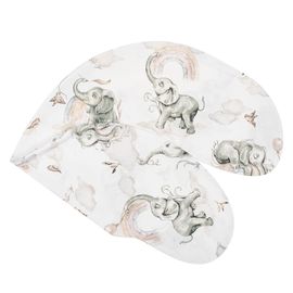 NEW BABY - Pernă de alăptare Elefanți alb-gri alb-gri