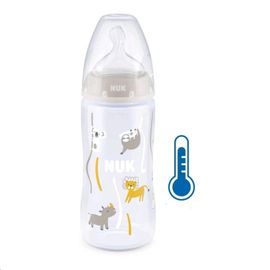 NUK - Biberon pentru bebeluși FC+Controlul temperaturii 300 ml BOX-Flow Control Suzeta bej