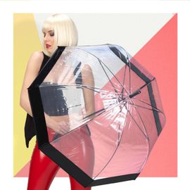 PERLETTI – Umbrelă automată femei BLACK BORDER Transparent, 26214