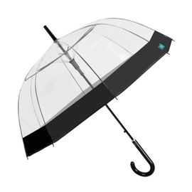 PERLETTI - Umbrelă automată femei BLACK BORDER Transparent, 26273