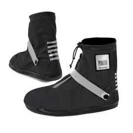 PERLETTI - Huse pentru pantofi impermeabile de calitate, mărimea L 43/45, Nero/Argento, 95032
